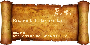 Ruppert Antonietta névjegykártya